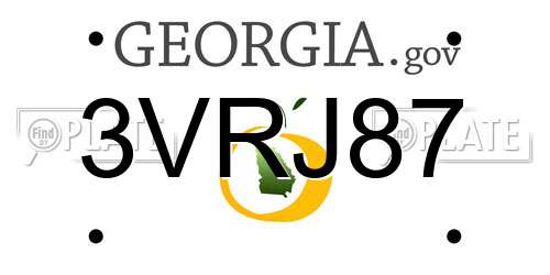 3VRJ87 Georgia License Plate