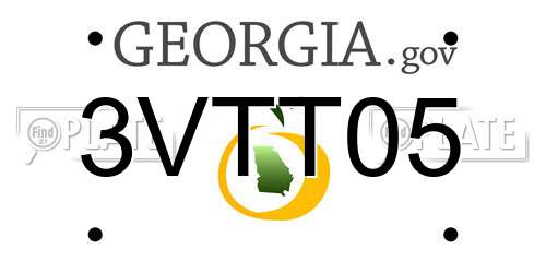 3VTT05 Georgia License Plate
