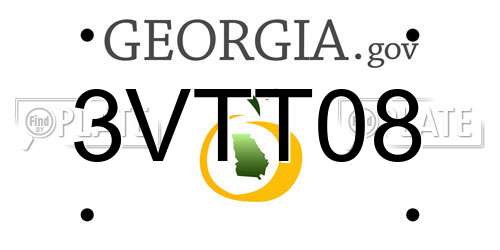 3VTT08 Georgia License Plate