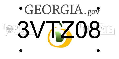 3VTZ08 Georgia License Plate