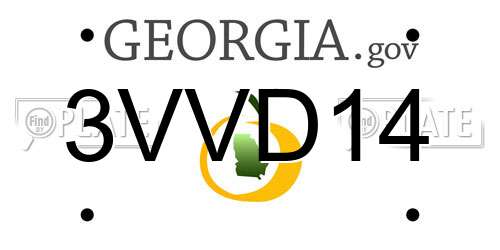 3VVD14 Georgia License Plate