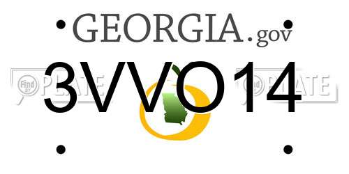 3VVO14 Georgia License Plate