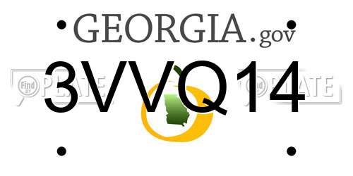 3VVQ14 Georgia License Plate