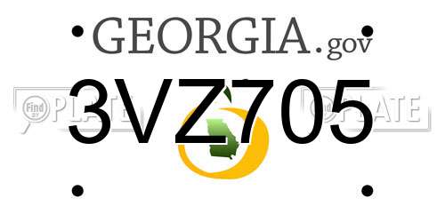 3VZ705 Georgia License Plate