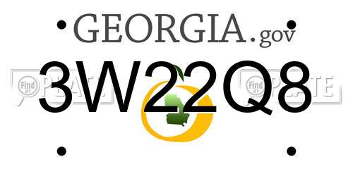 3W22Q8 Georgia License Plate