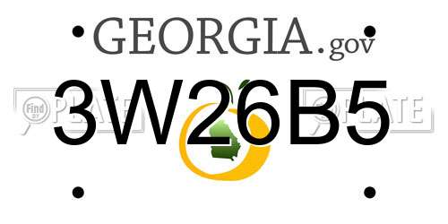 3W26B5 Georgia License Plate