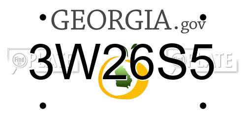 3W26S5 Georgia License Plate