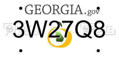 3W27Q8 Georgia License Plate