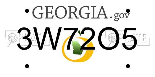 3W72O5 Georgia License Plate