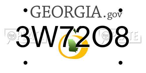 3W72O8 Georgia License Plate