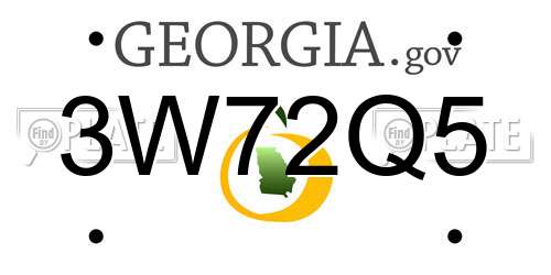 3W72Q5 Georgia License Plate