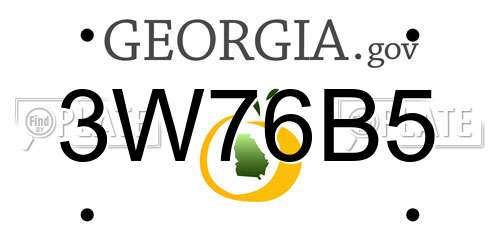 3W76B5 Georgia License Plate