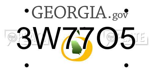 3W77O5 Georgia License Plate
