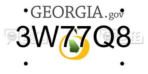 3W77Q8 Georgia License Plate
