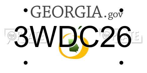 3WDC26 Georgia License Plate