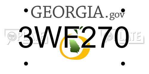 3WF270 Georgia License Plate