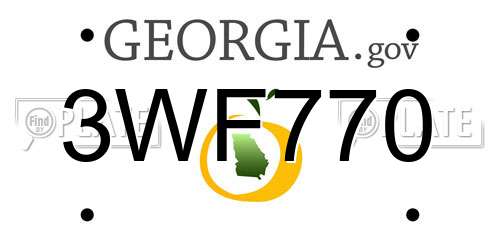 3WF770 Georgia License Plate