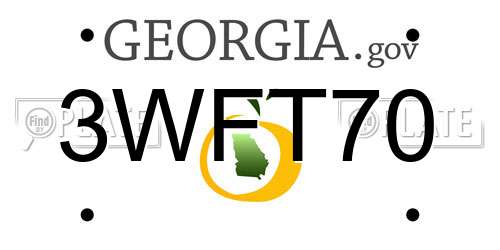 3WFT70 Georgia License Plate