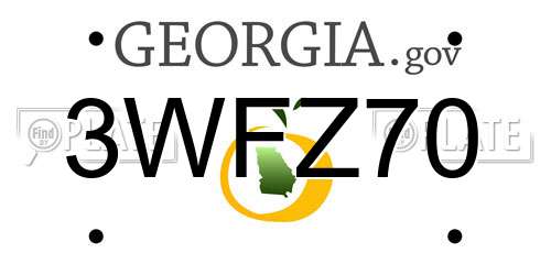 3WFZ70 Georgia License Plate