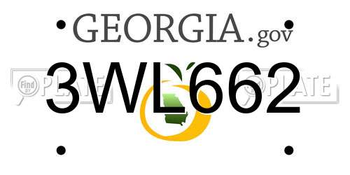 3WL662 Georgia License Plate