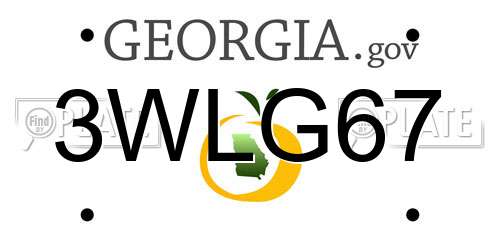 3WLG67 Georgia License Plate