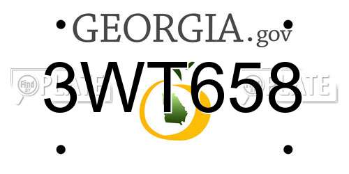 3WT658 Georgia License Plate