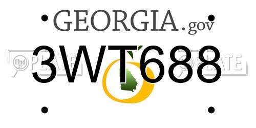 3WT688 Georgia License Plate