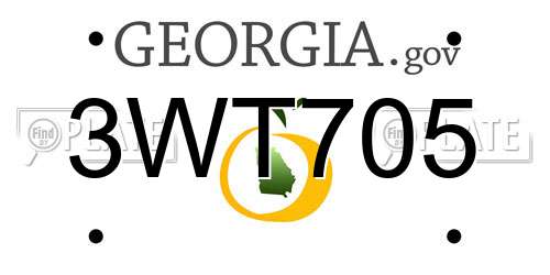 3WT705 Georgia License Plate