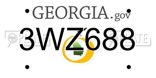 3WZ688 Georgia License Plate