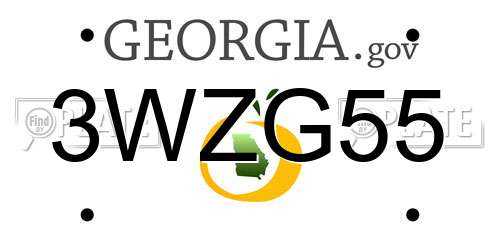 3WZG55 Georgia License Plate