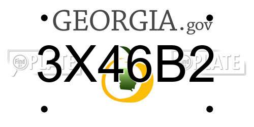 3X46B2 Georgia License Plate