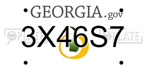 3X46S7 Georgia License Plate