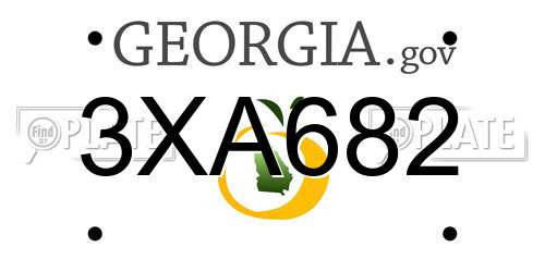3XA682 Georgia License Plate