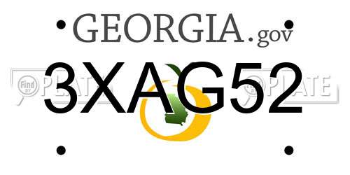 3XAG52 Georgia License Plate