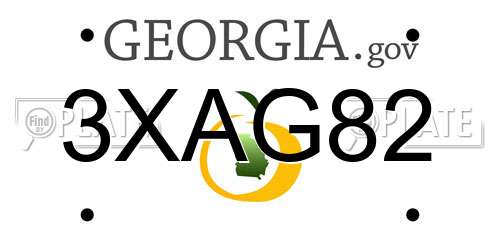 3XAG82 Georgia License Plate