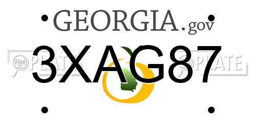 3XAG87 Georgia License Plate