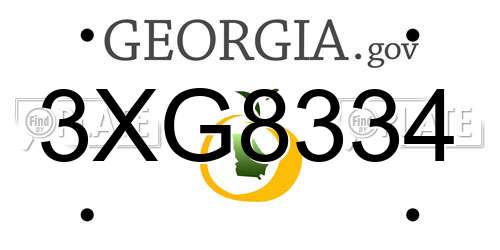 3XG8334 Georgia License Plate