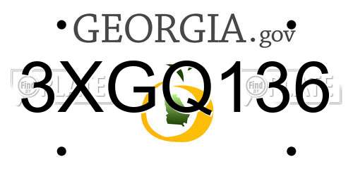 3XGQ136 Georgia License Plate