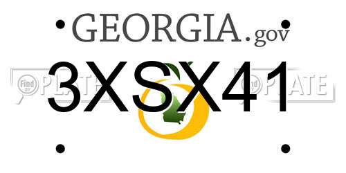 3XSX41 Georgia License Plate