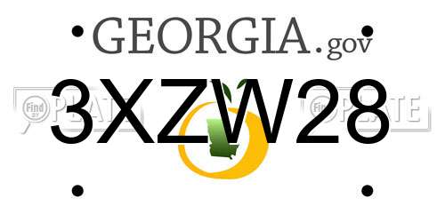 3XZW28 Georgia License Plate