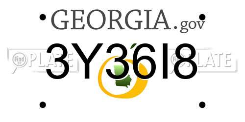 3Y36I8 Georgia License Plate
