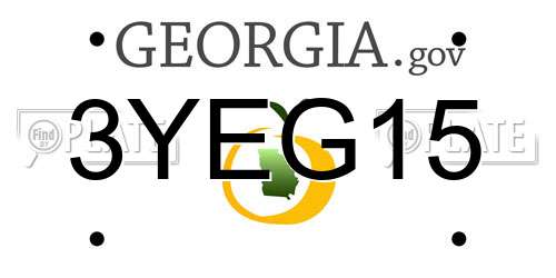 3YEG15 Georgia License Plate