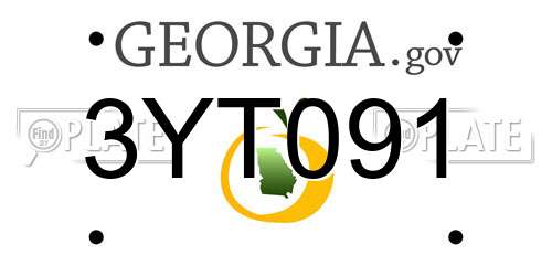 3YT091 Georgia License Plate