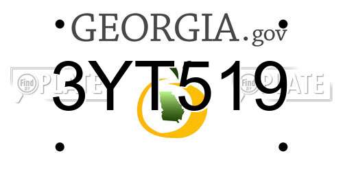 3YT519 Georgia License Plate