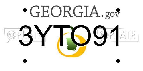 3YTO91 Georgia License Plate