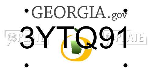 3YTQ91 Georgia License Plate