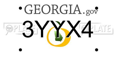 3YYX4 Georgia License Plate