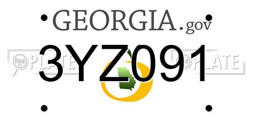3YZ091 Georgia License Plate