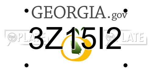 3Z15I2 Georgia License Plate