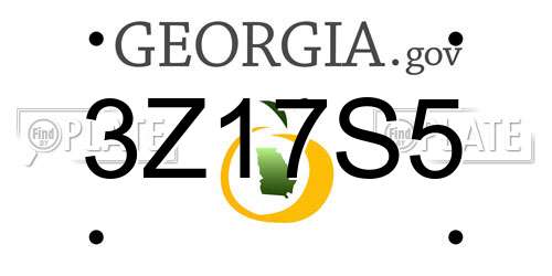 3Z17S5 Georgia License Plate